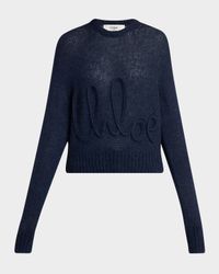 Logo Embroidered Alpaca Wool Sweater