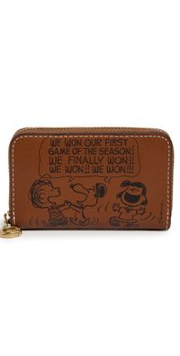Coach Coach x Peanuts Small Zip Around Card Case B4/Hazelnut One Size