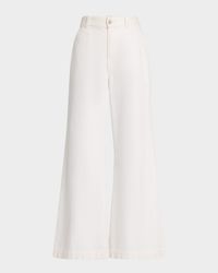 Beverly High-Rise Wide-Leg Cotton Trousers