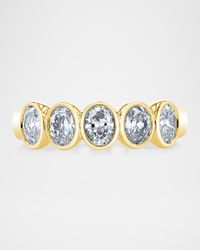 x Christina Adamo 18K Gold 5-Stone Oval Diamond Bezel-Set Band Ring, 1.25tcw