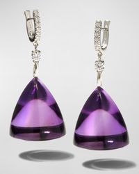 18K White Gold Renaissance Earrings with Amethyst and Diamonds