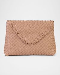 Jamie Envelope Woven Leather Clutch Bag
