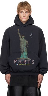 Balenciaga Black 'Paris' Liberty Hoodie