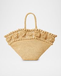 Vienna Flower Straw Tote Bag
