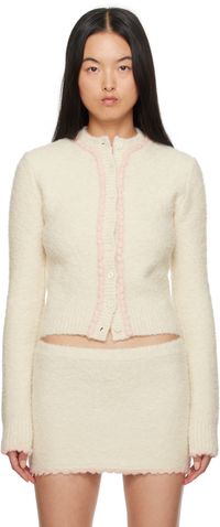 GUIZIO Off-White Palmyra Knit Cardigan