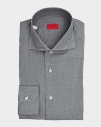 Men's Cotton Sharkskin Spread Collar Dress Shirt