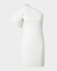 One-Shoulder Structured-Sleeve Mini Dress