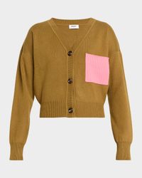 Colorblock Cropped V-Neck Cardigan