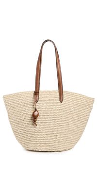 Hunting Season Market Tote In Fique Natural White/Cognac One Size