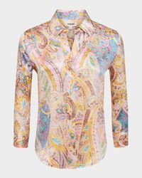 Dani Button-Front Silk Blouse