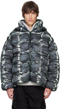 Diesel Blouson matelassé Claus gris à motif camouflage