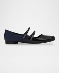 Duo Mary Jane Leather Ballerina Flats