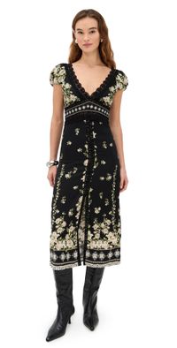 alice + olivia Rose Lace Detail Midi Dress FREE FALLING 6