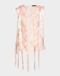 Unraveling Ribbon Brocade Top