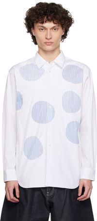 Comme des Garçons Shirt White & Blue Plain & Stripe Shirt