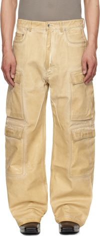 Rick Owens DRKSHDW Beige Hollywood Double Cargo Jeans