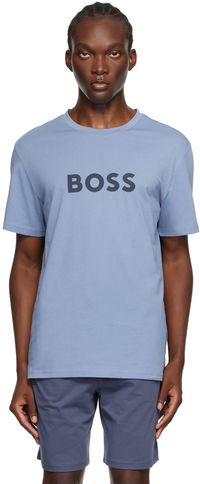 BOSS Blue Printed Large Logo T-Shirt