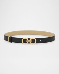 Reversible Gancini Leather Belt