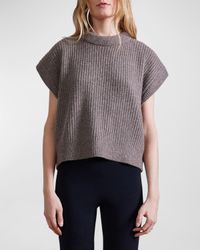 Oliva Ribbed Cashmere-Silk Vest