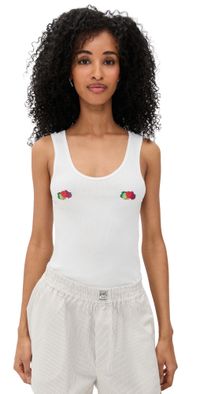 HOMMEGIRLS Homme Girls X Fruit of The Loom Classic Tank with Double Logo White w/ Fruit Clusters M