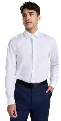 BOSS Slim Fit Easy Iron Stretch Cotton Dress Shirt White 14.5