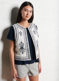 Sud Express - Veste droite en coton - Taille L - Blanc