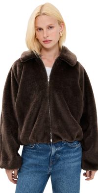 Madewell Bubble Bomber Jacket Dark Chocolate S