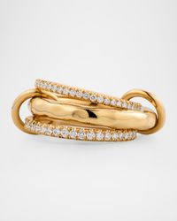 Theo 18K Yellow Gold Pavé Vulcan Ring