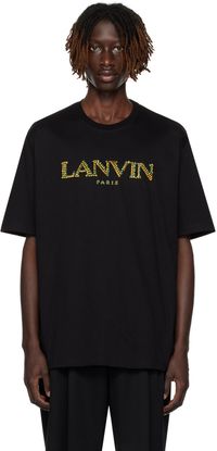 Lanvin T-shirt noir à logo brodé