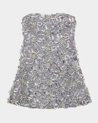Vandelia Strapless Metallic Floral Mini Dress