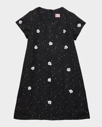 Girl's Emily Floral Sequin Tweed Mini Dress, Size 7-16