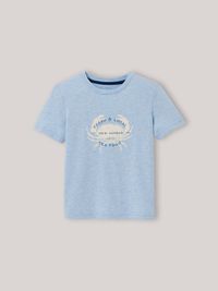 Cyrillus - T-shirt chiné en coton biologique - Taille 8A - Bleu