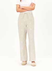 Caroll - Pantalon droit imprimé en coton mélangé - Taille 46 - Beige