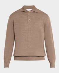 Men's Fine Knit Polo Sweater