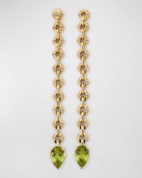18K Bond Pear Earrings with Tourmaline and Diamonds