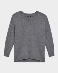 Karenia Felted Wool-Cashmere V-Neck Sweater