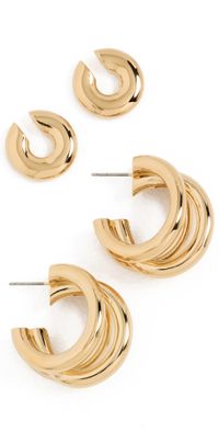rabanne Kit Pin and Cuff Earrings Gold One Size