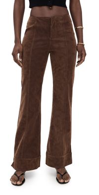 Free People Glow Up Faux Suede Pants Shaved Chocolate 4