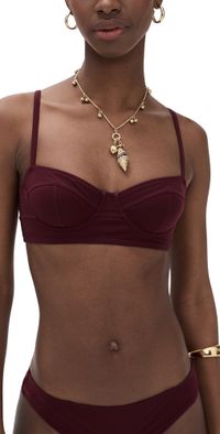 Ulla Johnson Zahara Bra Cup Bikini Top Cassis XL