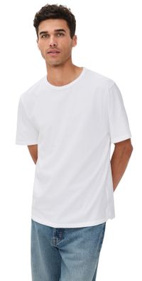 Vince Garment Dye Short Sleeve Crew Tee Optic White S