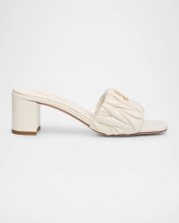 Quilted Leather Mule Sandals