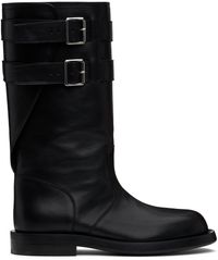 Ann Demeulemeester Black Milan Soft Biker Tall Boots