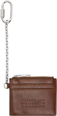 MM6 Maison Margiela Brown Leather Card Holder