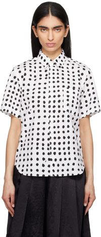 Black Comme des Garçons White Short Sleeve Shirt