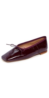 Mansur Gavriel Square Toe Ballerina Flats Dark Oxblood 41