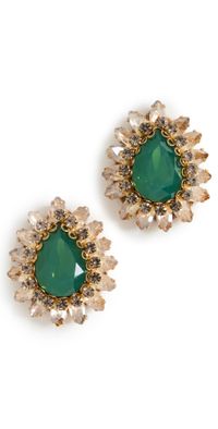 Deepa Gurnani Deepa by Deepa Gurnani Leesha Earrings Emerald One Size