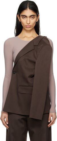 MM6 Maison Margiela Brown Twist Suit Blazer