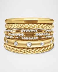 Stax 18k Gold Wide Ring with Diamonds