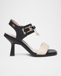 Bungee Bicolor Leather Dress Sandals
