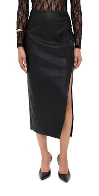 LE BOP Louisa Faux Leather Skirt Sand XXS